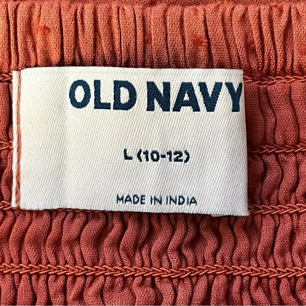 NWT Old Navy Girls Textured Clip-Dot Flutter-Sleeve Fit & Flare Dress Lge 10-12